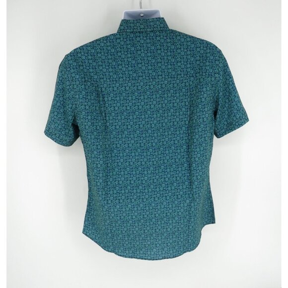 Nick Graham Men's Stretch Short Sleeve Button Up Aqua Shirt Small NWT - Picture 4 of 4